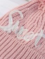 Fashion Pink Letter Knit Plus Fleece Cap