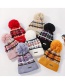 Fashion White Color Matching Knitted Wool Ball Cap