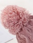 Fashion Pink Letter Knit Plus Velvet Three Hair Ball Wool Cap