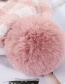 Fashion Pink Color Matching Plaid Plus Velvet Hat Bib Two-piece
