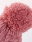 Fashion Khaki Plus Velvet Three Hair Ball Wool Cap