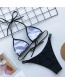 Fashion Black Hanging Neck Shiny Split Swimsuit
