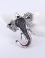 Fashion Silver Alloy Drop Oil Diamond Elephant Brooch