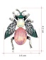 Fashion Pink Alloy Drop Oil And Diamond Bee Brooch
