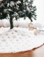 Fashion 90cm Silver Sequins Embroidered Tree Skirt Plush Sequins Embroidered Christmas Tree Skirt