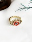 Fashion Red Copper Inlay Zircon Eye Ring
