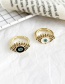 Fashion Black Copper Inlay Zircon Eye Ring