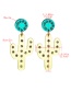 Fashion Yellow Resin Cactus Watermelon Stud Earrings