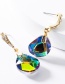 Fashion Green Alloy Diamond-studded Geometric Earrings