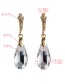 Fashion Blue Alloy Diamond Drop-shaped Glass Earrings