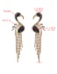 Fashion Black Drip Oil Acrylic Diamonds Tassel Earrings