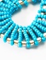 Fashion Blue Alloy Hollow Drop-shaped Rice Earrings