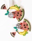 Fashion Color Multi-layer Acrylic Diamond Watermelon Earrings