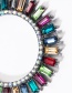 Fashion Color C-shaped Acrylic Diamond Earrings