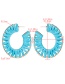 Fashion Blue C-shaped Lafite Earrings