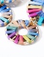 Fashion Green Multilayer Alloy Oval Openwork Lafite Earrings