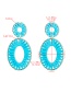 Fashion Rose Red Multilayer Alloy Oval Openwork Lafite Earrings