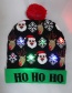 Fashion Knit Cap Christmas [letter Deer] Colorful Shiny Knit Hat