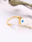 Fashion Devil's Eye Ring Drop Glaze Opening Pearl Ring