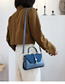 Fashion Blue Contrast Matte Portable Messenger Bag