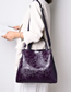 Fashion Blue Plus Wallet Rose Pattern Portable Slung Shoulder Bag
