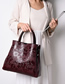 Fashion Black Plus Wallet Rose Pattern Portable Slung Shoulder Bag