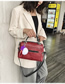 Fashion Red Wine Contrast Color Backpack