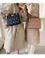 Fashion Khaki Rhombic Rivet Pearl Portable Messenger Bag