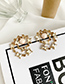 Fashion Champagne Alloy Diamond Round Earrings