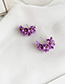 Fashion Purple Alloy Flower Earrings