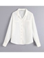 Fashion White Lapel Single-breasted Shirt