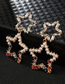 Fashion Gold Diamond Five-pointed Star Pearl Star Earrings