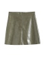 Fashion Khaki Solid Color Pu Leather Skirt