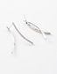Fashion Silver  Silver Pin Micro-inlaid Line Curved Earrings