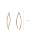 Fashion Champagne Gold  Silver Pin Micro-inlaid Line Curved Earrings