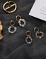 Fashion Green  Silver Needle Irregular Stone Ring Earrings