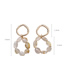 Fashion Transparent Color  Silver Needle Irregular Stone Ring Earrings