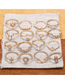 Fashion Gold Diamond-shaped Star-shaped Crown Drop-shaped Ring With 16 Sets
