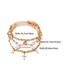 Fashion Gold Cross Metal Scallop Pearl Bracelet 3 Piece Set