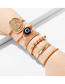Fashion Gold Eye Chain Shield Ring Set Of 6