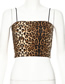 Fashion Leopard Print Dress One-shoulder Halter Vest