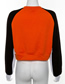 Fashion Orange Round Neck Contrast Stitching Sweater