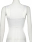 Fashion White Shoulder Strap Open Back V-neck Pleated Short Vest