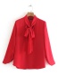 Fashion Red Bow Blouse