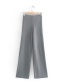 Fashion Gray Elastic Waist Wide Leg