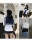Fashion Navy Fake Collar Knotted Double-knit Shawl