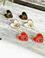 Fashion Red Copper Love Eye Earrings