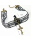 Fashion Black Lace Cross Necklace
