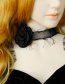 Fashion Black Rose Tassel Necklace