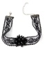 Fashion Black Lace Beaded Artificial Crystal Necklace